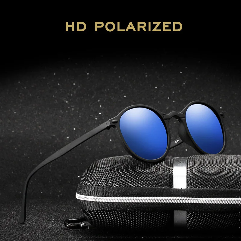 Очки солнцезащитные круглые поляризационные для мужчин и женщин ультралегкие