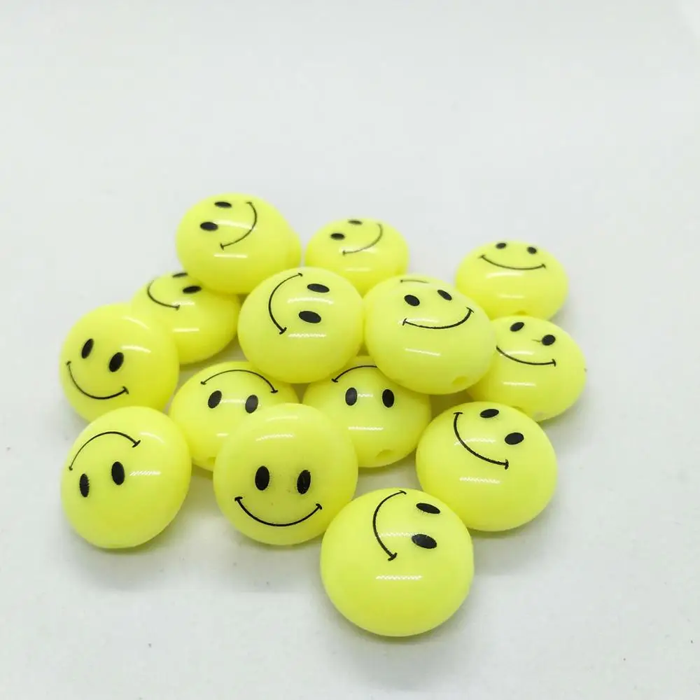 Бусины из смолы сделай сам со смайликом 18 мм 10 шт. бусины для браслетов серег