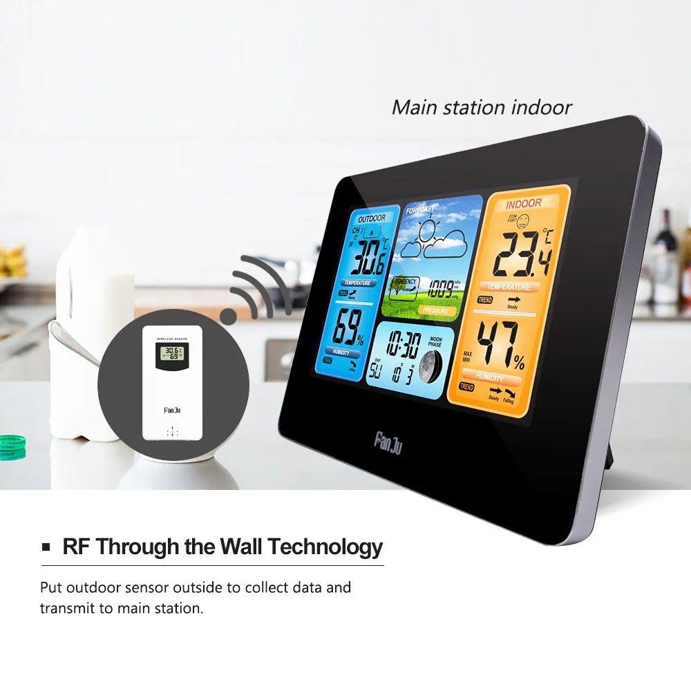 Мультифункциональная Цифровая метеостанция FJ3373 домашний и уличный будильник с