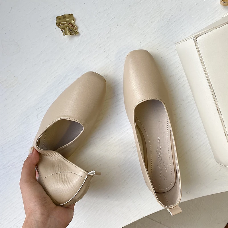 Plain Flats Women Casual Shoes Female Slip On Spring Ballerinas Ladies Comfortable Footwear Rubber Sole Moccasins Style SS970-2 | Обувь