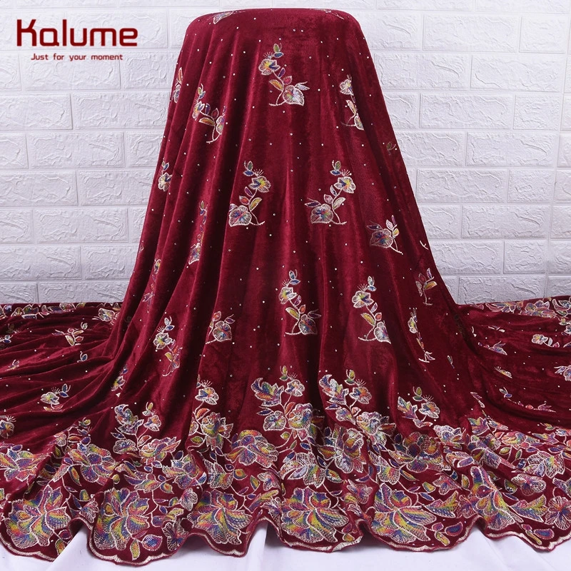 Новейшая бархатная африканская кружевная ткань Kalume высокое качество