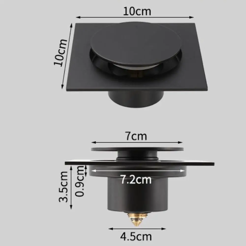 

1pc Bounce Press Floor Drain All Copper Deodorant Bathroom Floor Drain Anti-insect Anti-overflow Floor Drain In Bathroom