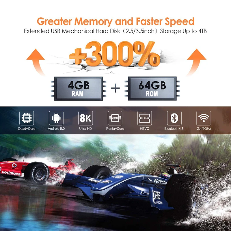 Amlogic S905X3 A95X F3 тонкий Android 9,0 4 Гб ОЗУ 64 Гб ROM2.4 и 5G двойной Wifi BT Поддержка 8K Медиаплеер smart tv приставка