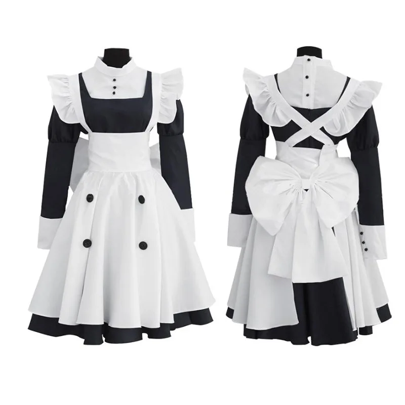 

Lolita Gothic Dress Women Maid Costume Lolita Black White Cute Japanese Costume Vestidos De Fiesta De Noc Party Dress Plus Size