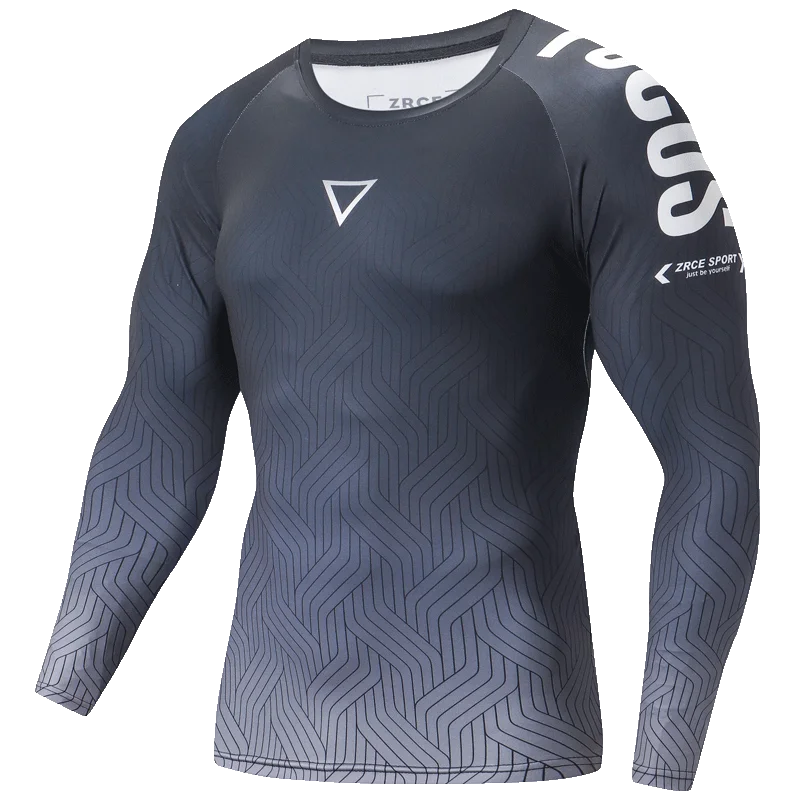 Мужская футболка для бега ZRCE Спортивная с длинным рукавом реглан бодибилдинга