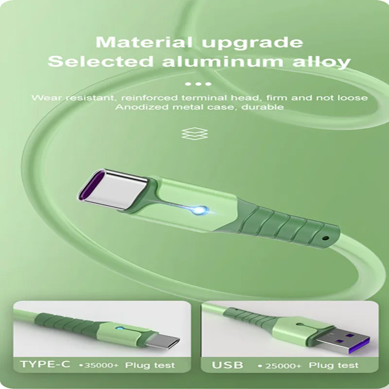 Кабель для зарядки Micro USB/Type-C 5 А из жидкого силикона Samsung Huawei Xiaomi One Plus | Мобильные