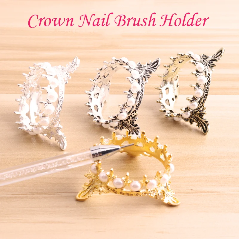 Держатель кисточки для нейл арта Корона Форма ручка дисплей стенд дизайн ногтей