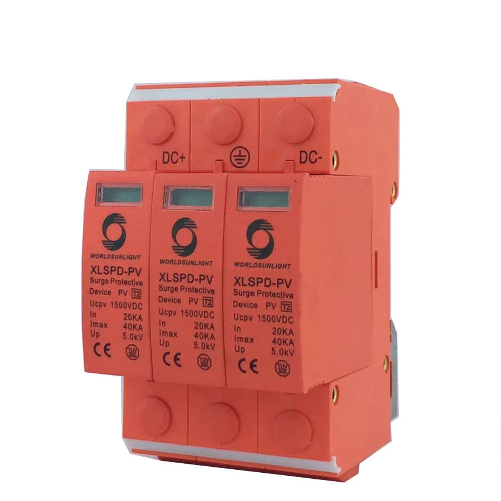 TUV Surge Protective Device SPD DC 3P 1000V 1500V 20KA~40KA Protection Arrester House Din Rail Solar Protector | Строительство и
