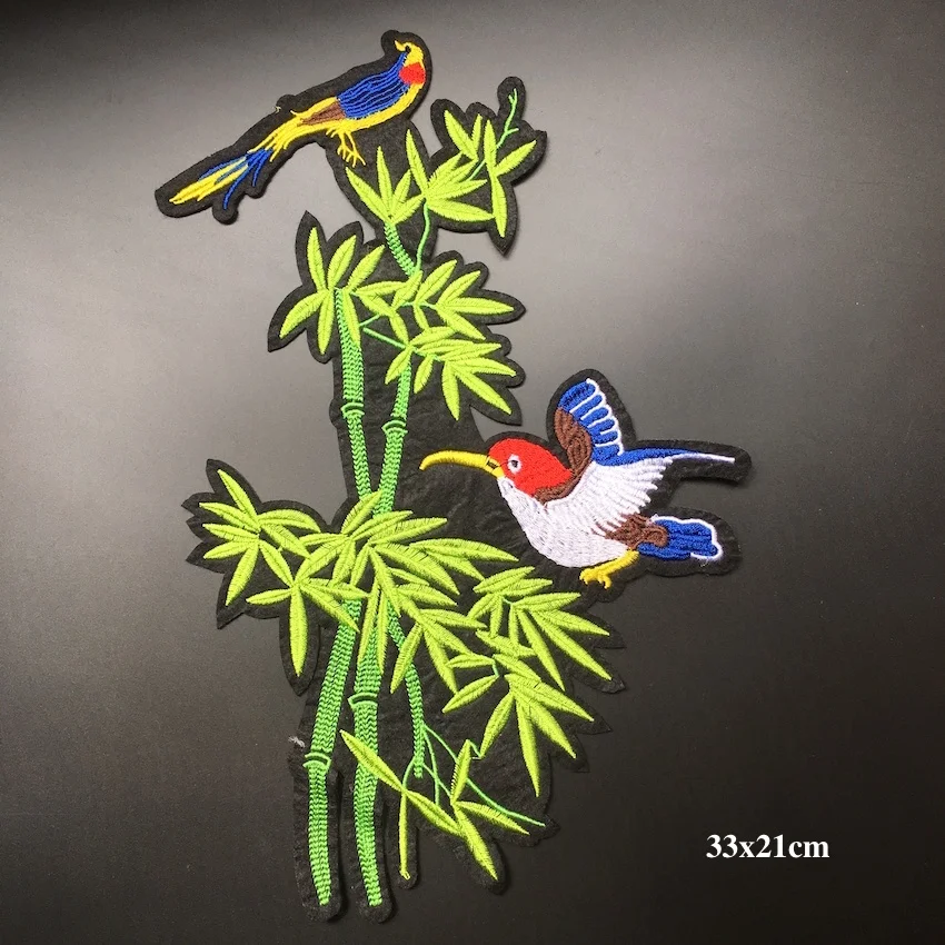 1 шт. патчи для одежды больших размеров из зеленого бамбука с вышивкой растений