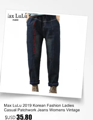 Max LuLu модные корейские женские винтажные Лоскутные Джинсовые брюки женские Роскошные джинсы с принтом зимние меховые теплые джинсы размера плюс