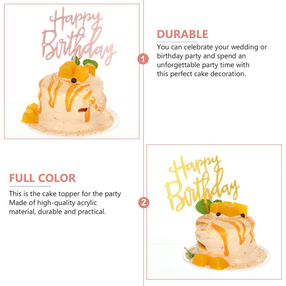 

Pcs Birthday Cake Toppers Creative Cake Picks Acrylic Cake Inserted Cards