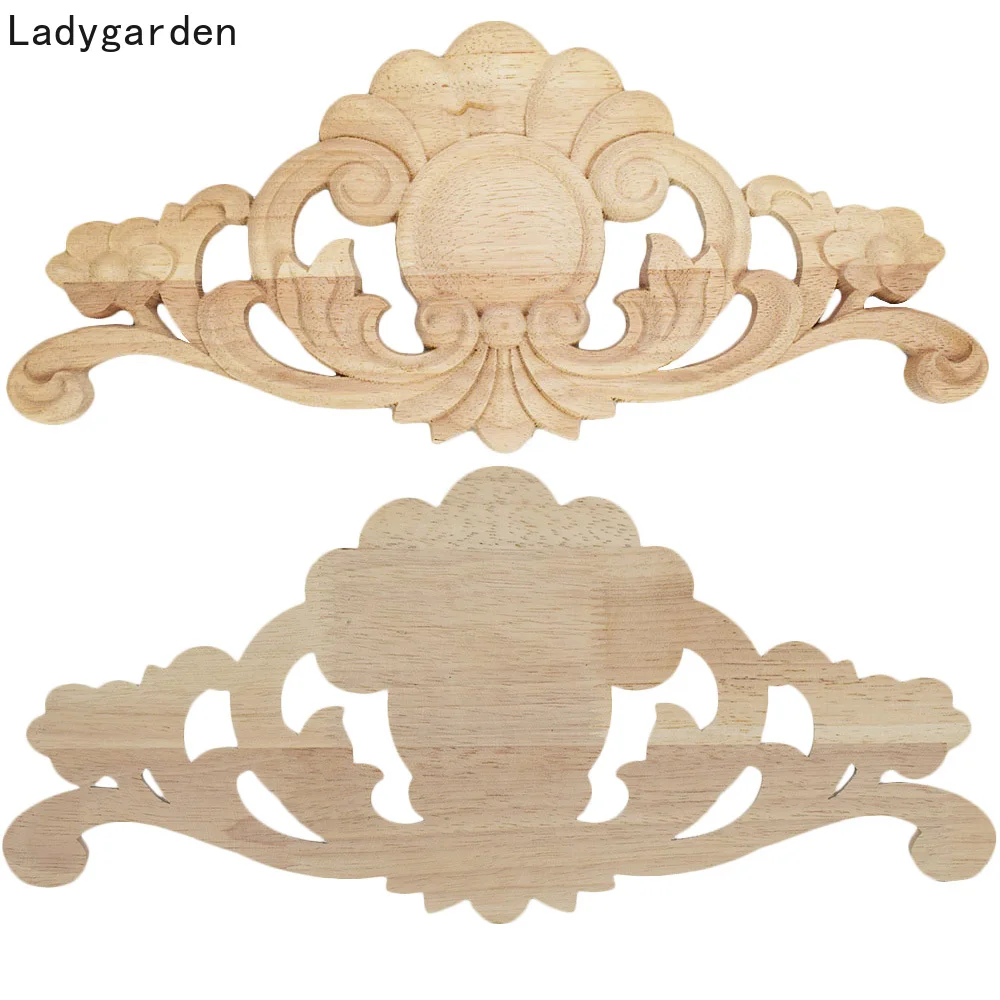 

Резная деревянная аппликация, 18-40 см, настоящая мебель, декоративный шкаф, цветы, статуи, украшения, винтажные скульптуры, домашний декор, ремесло