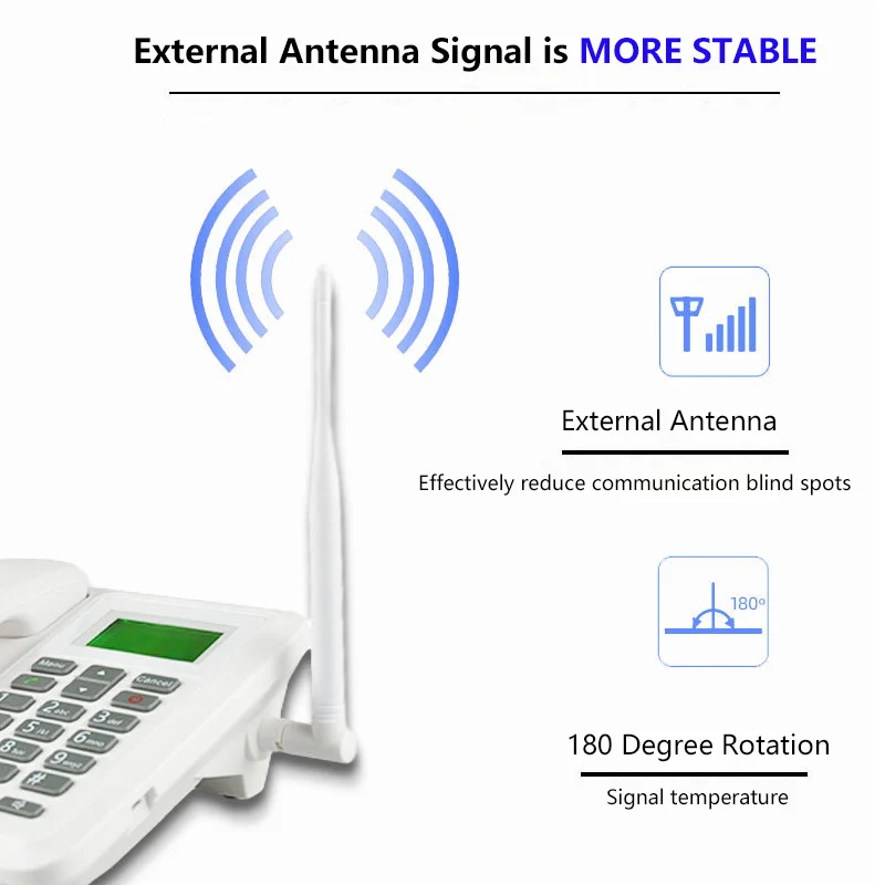 beamio gsm fixed wireless telephone with sim card radio cordless phone lcd screen for home office desktop white free global shipping