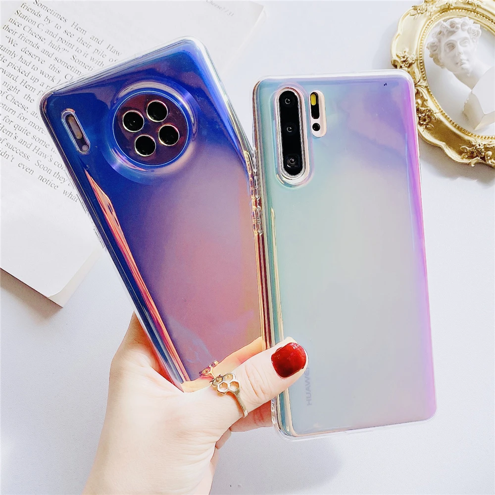 Clear Blue Ray Laser Case For Xiaomi Mi 11T MIX 4 Redmi 10 9T Shockproof Cover For Redmi Note 10 Pro 4G 10s 9 8 POCO F3 M3 X3 GT
