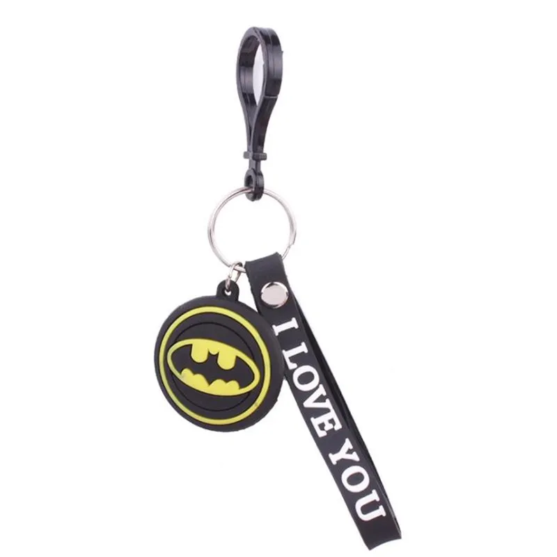 Comic Anime Superman Batman Captain America Iron Man Deadpool Cosplay Keychain Pendant Accessories Rubber Gift