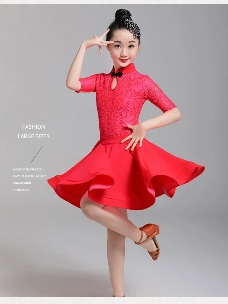

Kids Latin Dance Dresses for Girls Rumba Cha Cha Salsa Dance Costume Girls Tango Ballroom Performance Dancing Practice Clothing