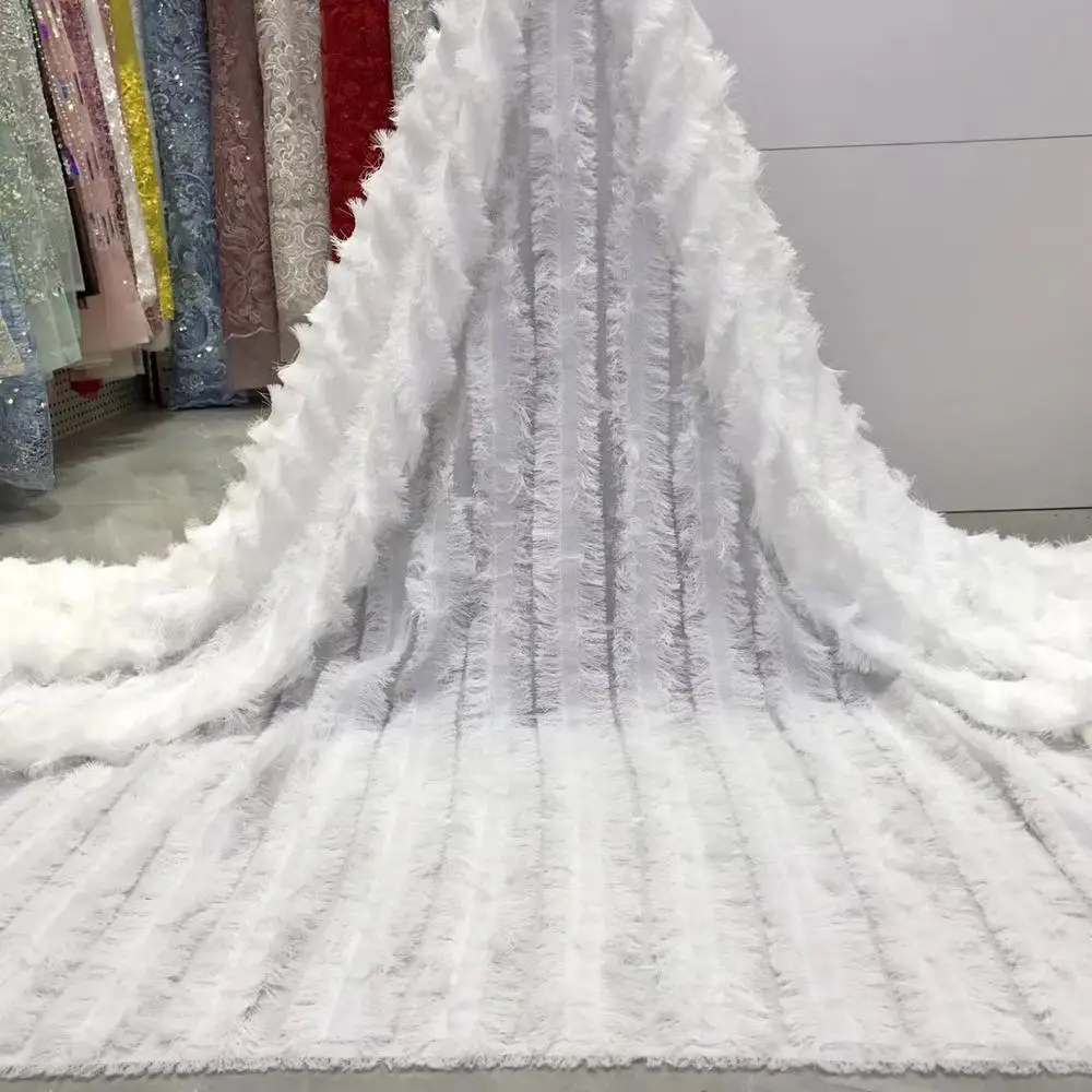 

2020 High Quality cord Chiffon African Net Swiss Lace,French Voile Guipure tulle mesh Lace Fabric For dress 5yard/lot YL0619