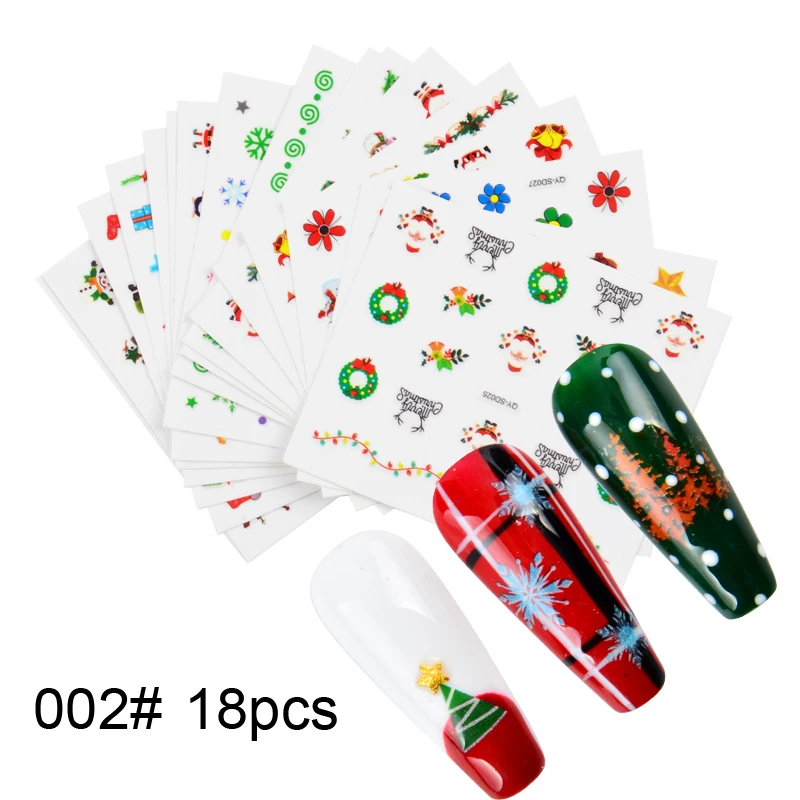 1 Set Mixed Christmas Designs 3D Slider Wraps Decor Manicure Geometric Flower Stars Stickers for | Красота и здоровье