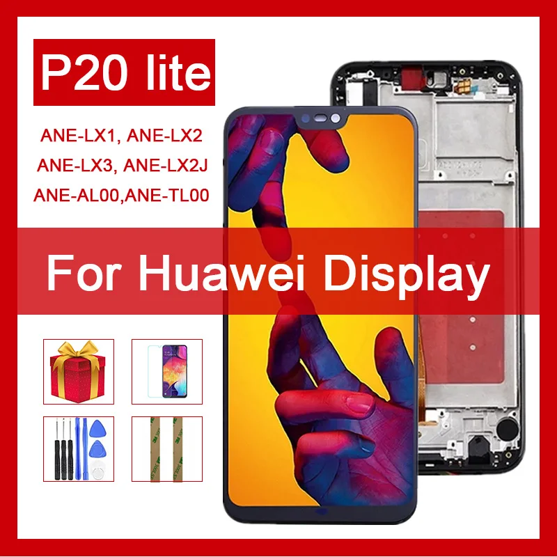 

AAA For Huawei P20 lite 2018 ANE LX1 LX2 LX3 LX2J AL00 TL00 LCD Display Touch Screen Digitizer Assembly With/No Frame 5.84 inchs