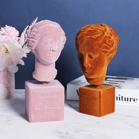 creative flocking resin statue figure decoration home decoration accessories abstract sculpture office bookcase furnishings gift