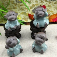 cartoon ceramic ornaments four monkeys tea ceremony pet geyao monkey crafts