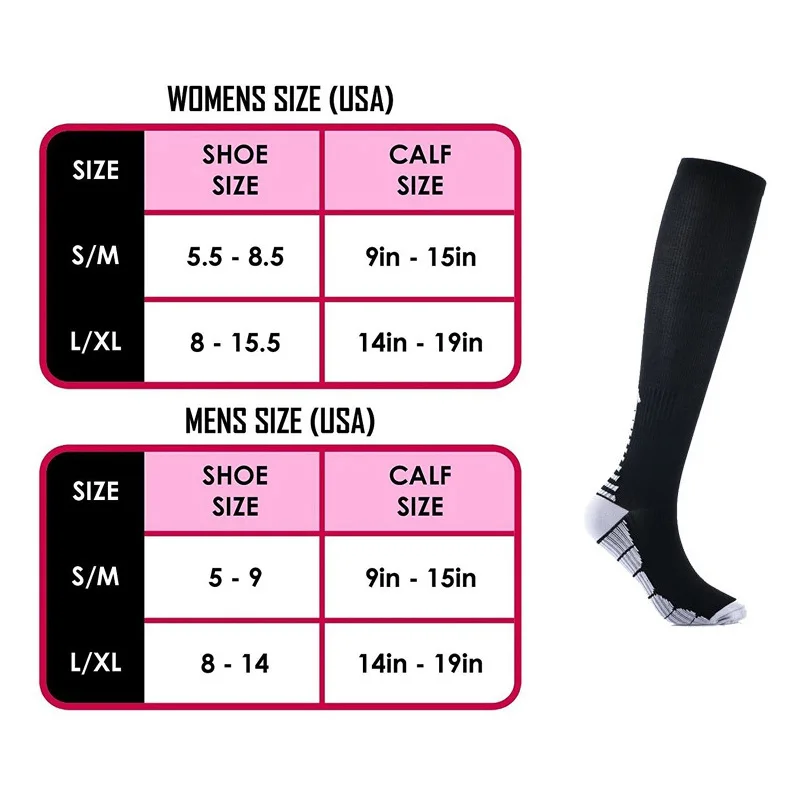 Разноцветные женские и мужские длинные облегающие высокие носки компрессионные