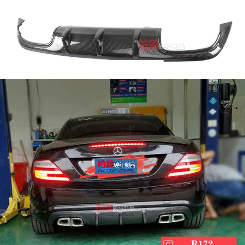 Углеродное волокно задний бампер спойлер Диффузор Крышка для Benz SLK Class R171 R172 SLK200
