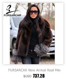 FURSARCAR, модный роскошный женский коричневый натуральный мех норки, зимний жилет для женщин, натуральный мех, женский жилет
