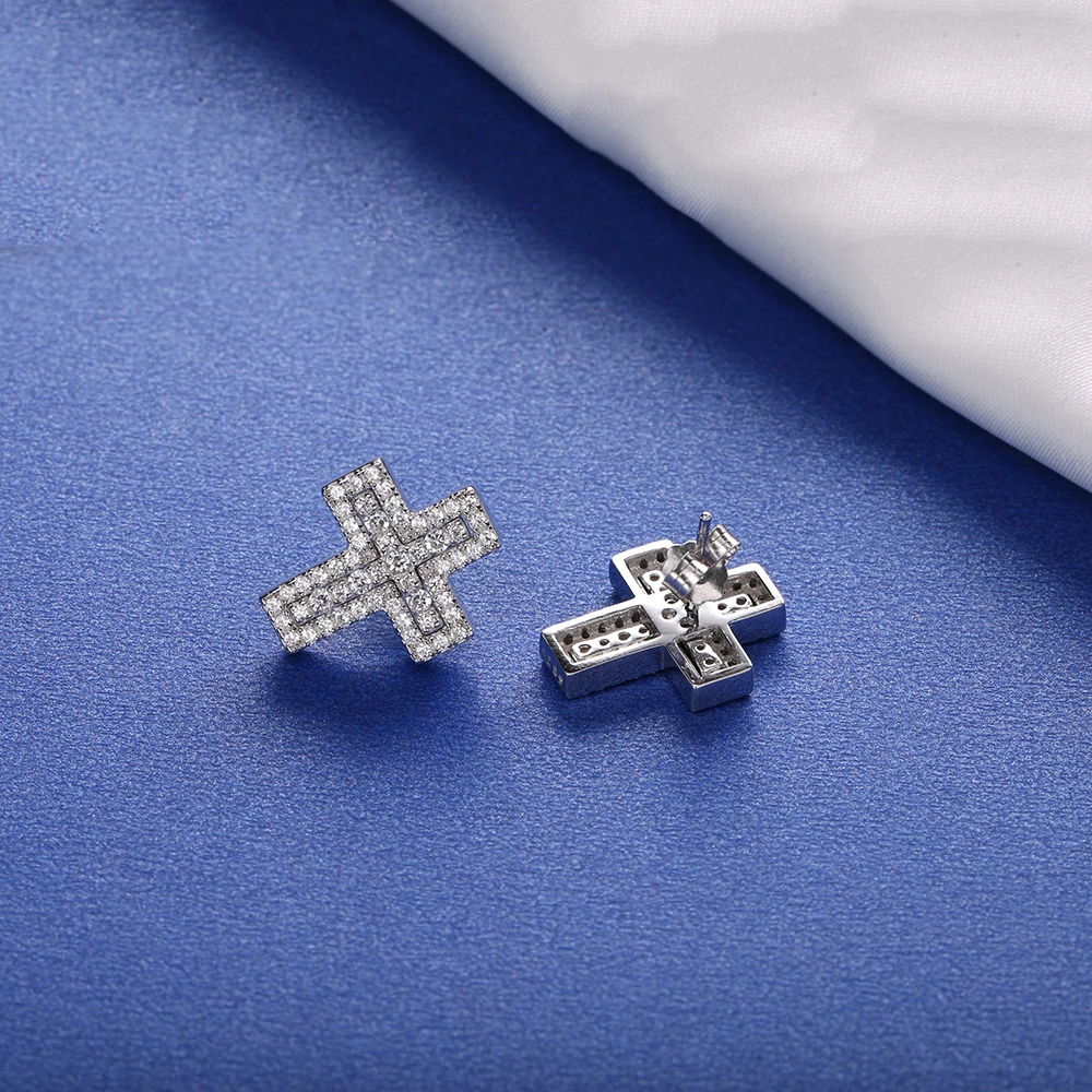 Женские и мужские сережки гвоздики из стерлингового серебра 925 пробы с двойным