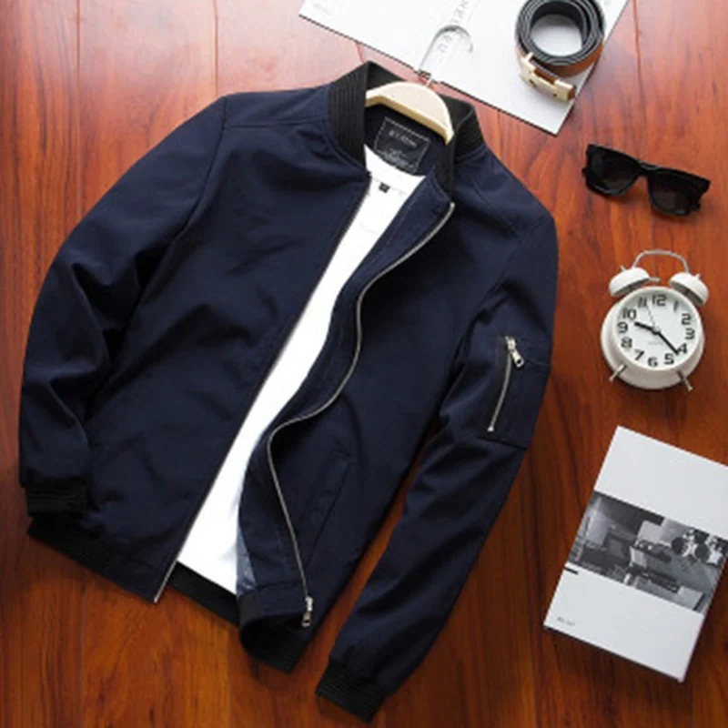 Осенняя модная мужская куртка уличный стиль куртки на молнии пальто бейсбольная