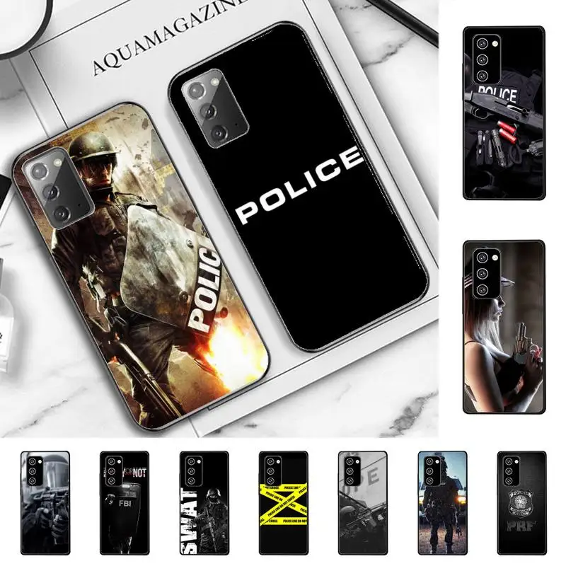 

YNDFCNB Symbol Police Phone Case for Samsung Note 5 7 8 9 10 20 pro plus lite ultra A21 12 72