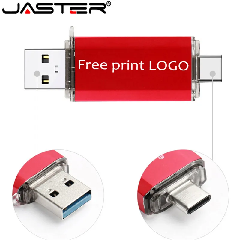 Флэш накопитель JASTER TYPE C USB 3 0 флэш для системы Android 128 ГБ 64 32 16 внешний 2 в 1|USB