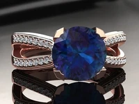 stylish bride princess wedding engagement ring natural sapphire love size 6 10