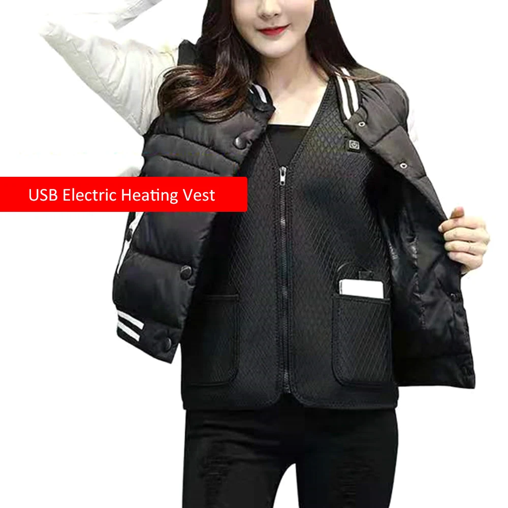 USB Электрический нагревательный жилет без рукавов теплая куртка для мужчин и