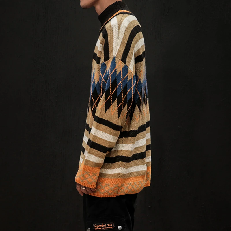 Модный свитер с принтом Мужская Уличная одежда вязаный мужской пуловер мягкий