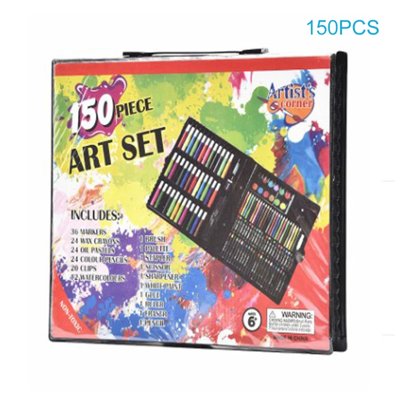 

86/150Pcs/Set Drawing Tool Kit with Box Painting Brush Art Marker Water Color Pen Crayon Kids Gift NC99