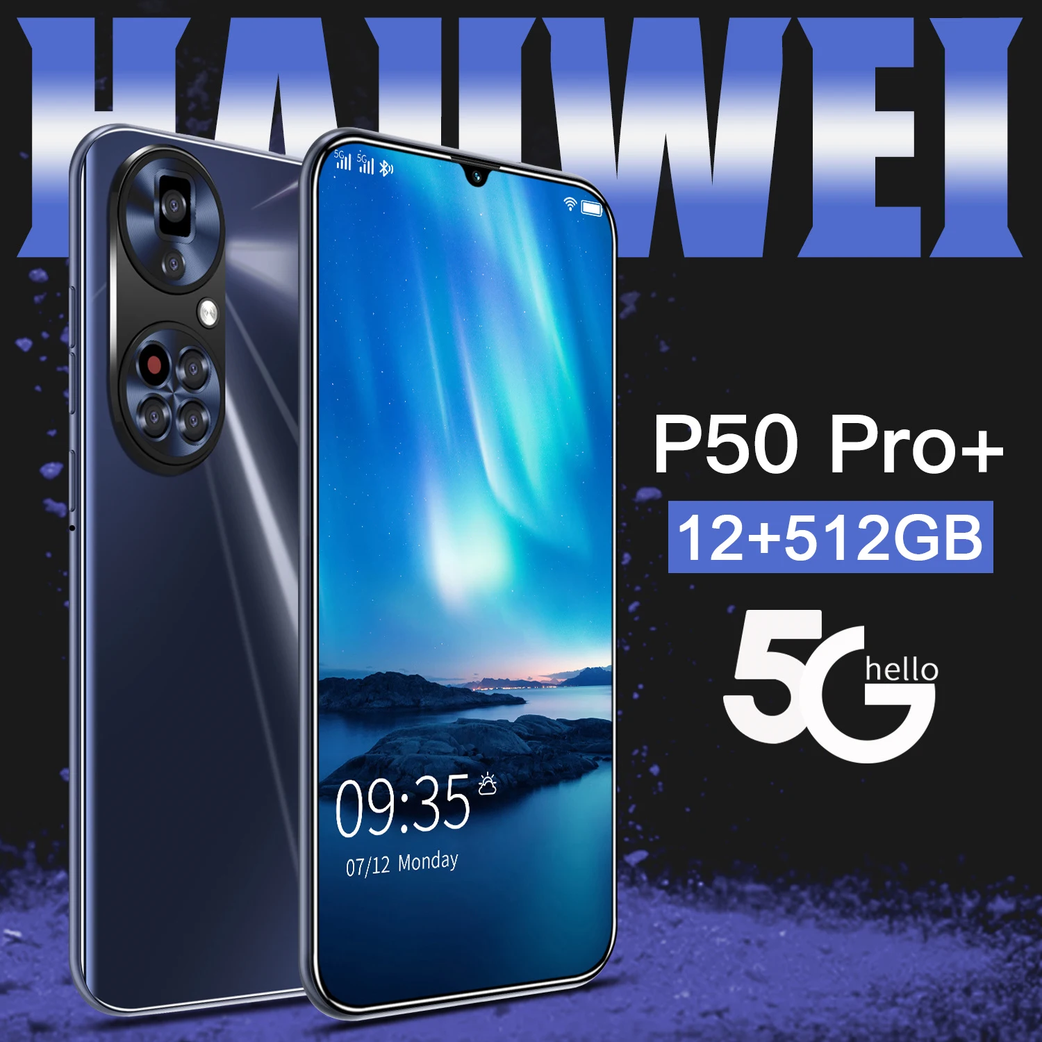 

Smartphones P50 Pro+ 7.1" Mobile Phones Dual SIM Cellular Phones 16G+512GB 6800mAh Andriod10 MTK6889 10 Core 64MP Cellphones