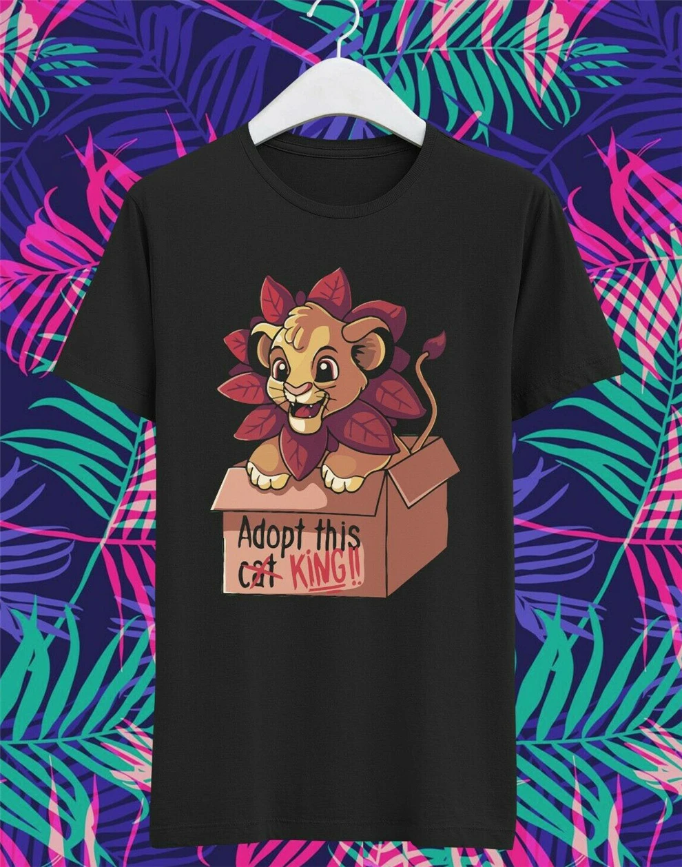 Черная футболка унисекс с изображением короля льва Симбы и Льва Nd062 Винтажная