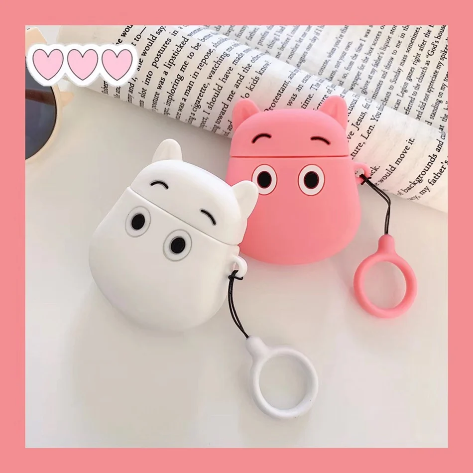 Чехол для AirPods, мультяшный силиконовый чехол для Apple Air pods 2, милый чехол для наушников, сумка для наушников, чехол с кольцом, аксессуары