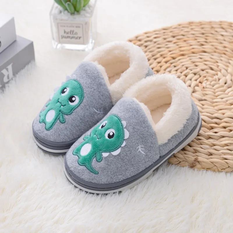 Unicorn Kids Slippers for Toddler Boys Indoor Shoes Baby Girl Fur Slides Cotton Flip Flop Warm Winter House Children Slipper images - 6