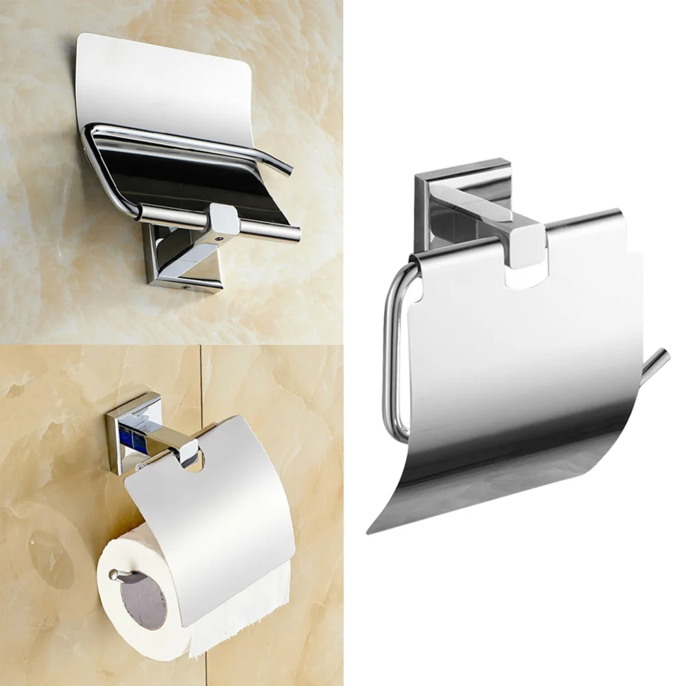 

Bathroom Copper Wall-mounted Tissue Holder Stainless Steel Paper Towel Rack Holder Paper Roll Holder Tissue Organiz