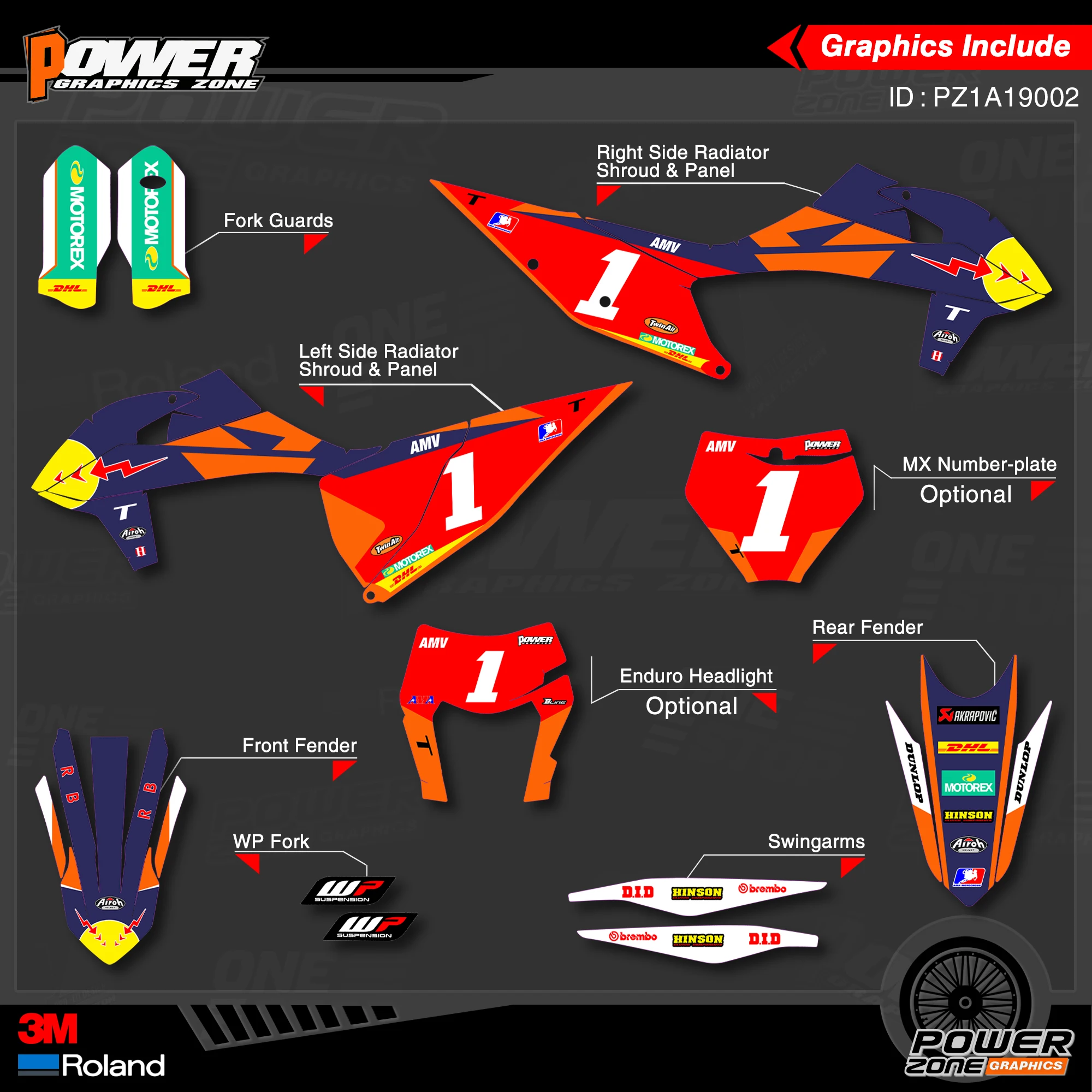 Персонализированные графические фоны PowerZone Team наклейки 3M Набор наклеек для KTM SX SXF