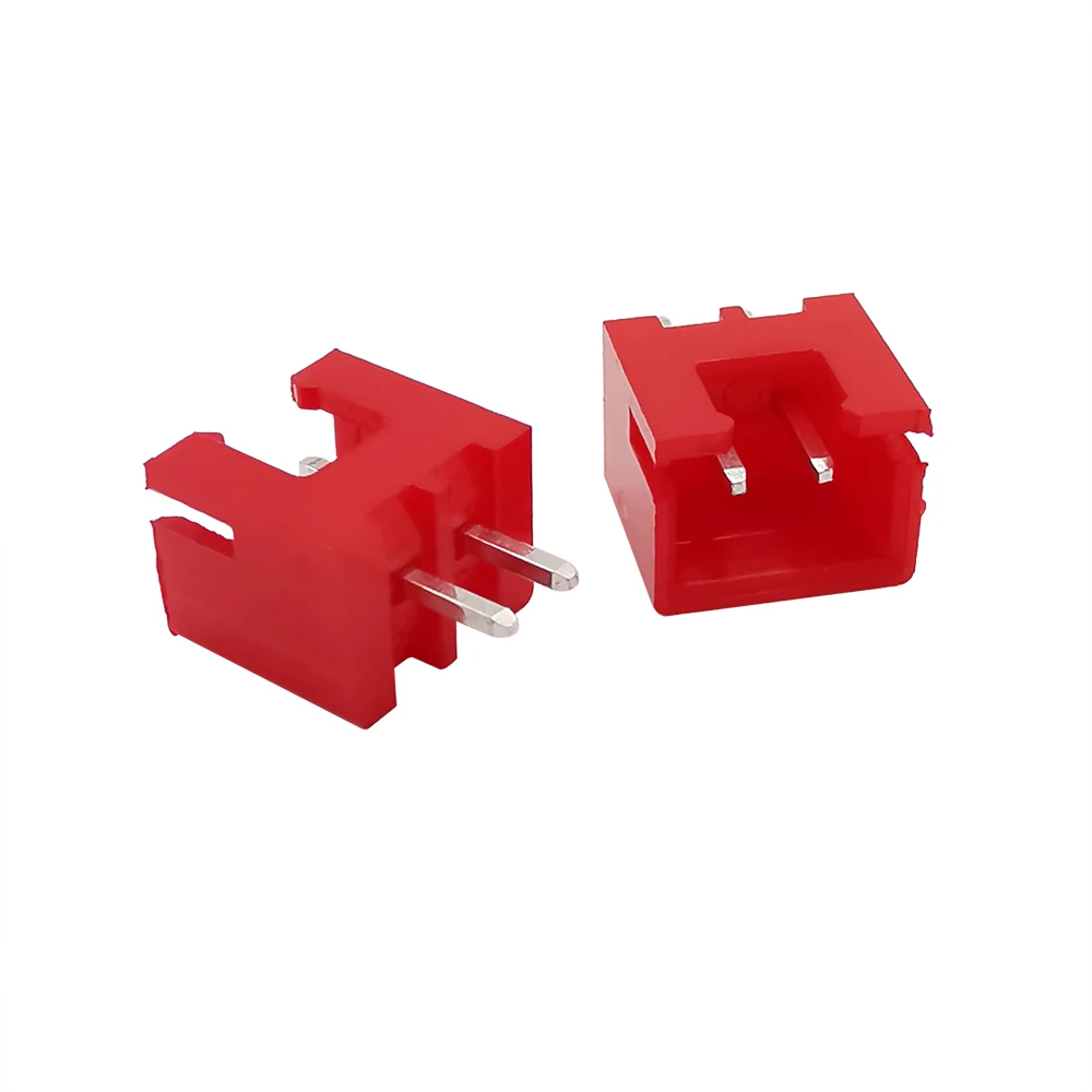 

100Pcs Red Nylon 2.54mm Pitch XH2A XH2.54 2Pin Male Plug Wire Connector Straight Needle Electronic Circuit PCB Wiring Terminal