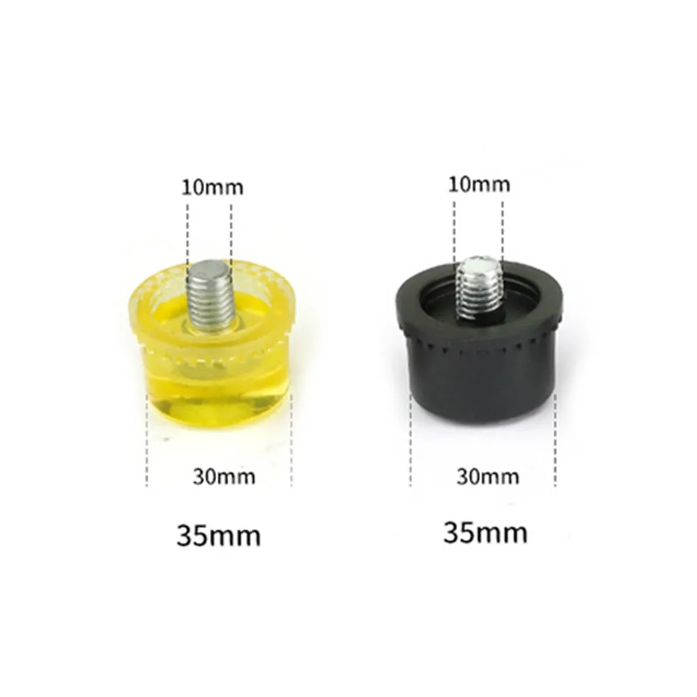 

1 Pair Double Face Tap Rubber Hammer Head 25-40mm Yellow And Black Nylon Heads Anti-Oil Anti-Slip 25/30/35/40mm Hammer Heads
