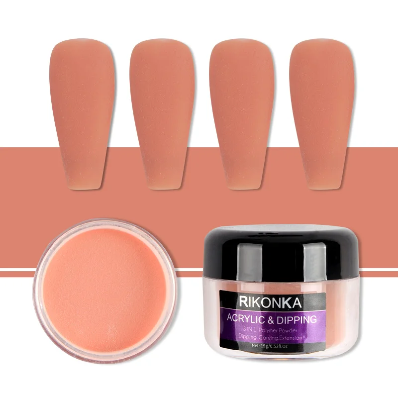 

RIKONKA Nude Acrylic Nail Powder For Professional Manicure Tips Extension Builder Carving Pigment Powder Nail Art Decorations