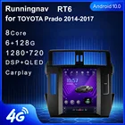 Runningnav 4G LTE Android 10 для TOYOTA Prado 2014-2017 мультимедийный стереопроигрыватель Tesla типа, автомобильный DVD-плеер, навигация, GPS-радио