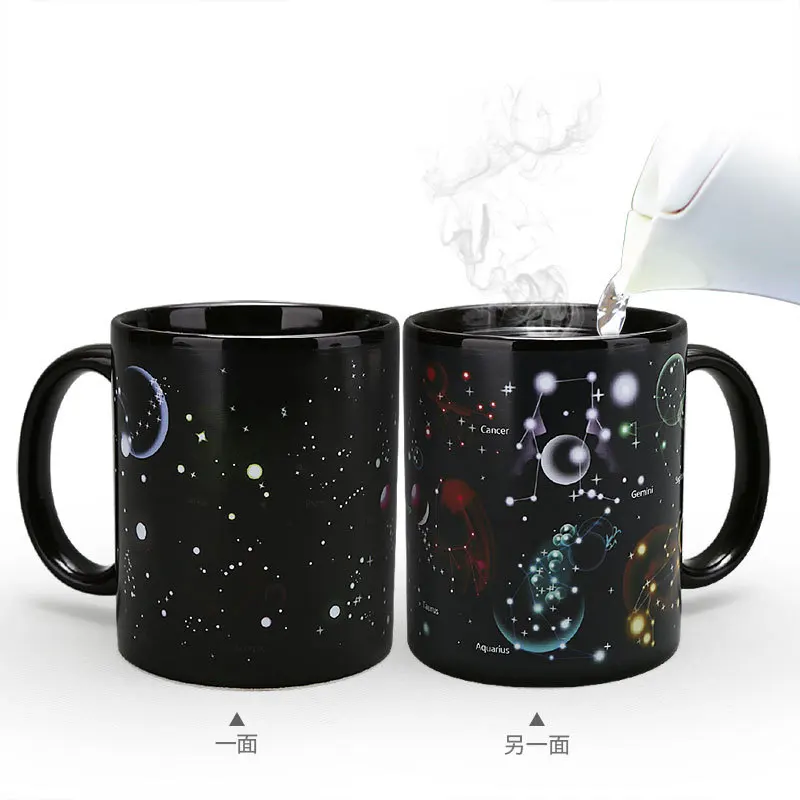 

Popular 12 constellation color changing cup ceramic Christmas Mug creative gift customized water cup