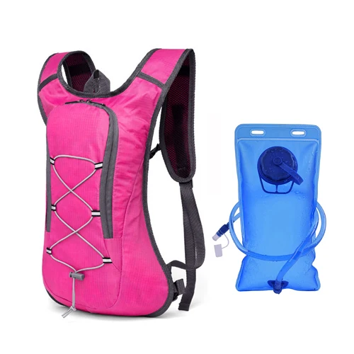 pink water bag NEWBOLER Спорт на открытом воздухе Велоспорт рюкзак из нейлона водонепроницаемый MTB дорожный велосипед велосипедная канистра для воды Альпинизм Пешие прогулки гидратация рюкзак для мужчин - Цвет: pink water bag