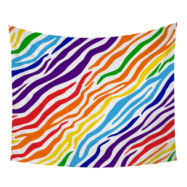 BlessLiving Striped Tapestry Zebra Wall Hanging Rainbow Colorful Decorative Wall Carpet Trendy Bedspreads Tapisserie 150x200cm 2