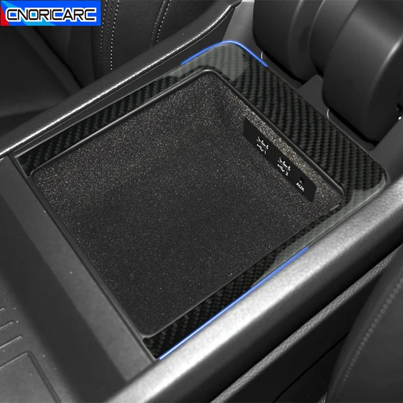 

Car Styling Center Console Armrest Storage Box Frame Decoration Cover Trim For Audi Q7 2016-2019 Carbon Fiber Accessories